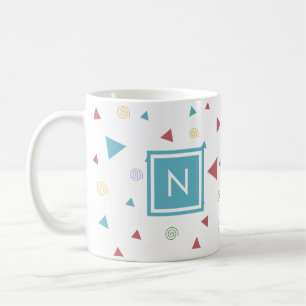 Chic Geometrisk triangel och snurra monogram Kaffemugg