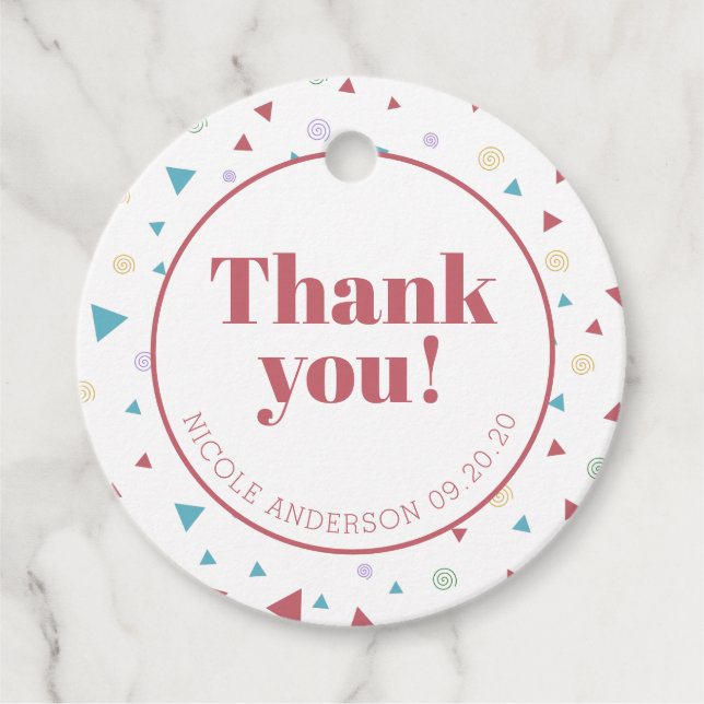 Chic Geometrisk triangel- och trålvartsTack Gåvor Etiketter (Framsida)