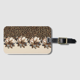 Chic Gepard Djurtryck & Blommor Bagagebricka