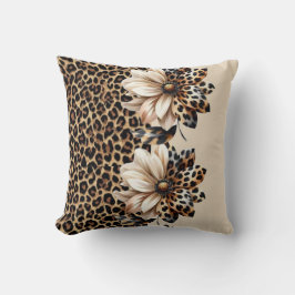 Chic Gepard Djurtryck & Blommor Bärbar Datordekal Kudde