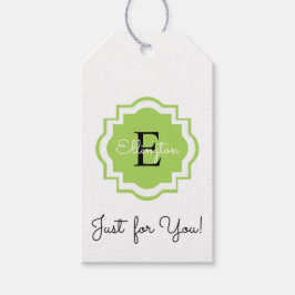 CHIC GIFT MÄRKRE_ "Bara för dig!" MONOGRAM-MÄRKRE Presentetikett