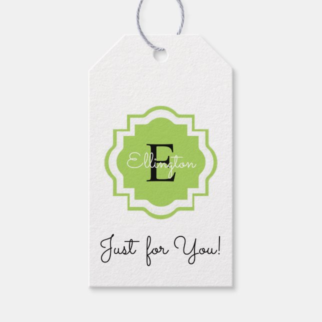 CHIC GIFT MÄRKRE_ "Bara för dig!" MONOGRAM-MÄRKRE Presentetikett (Framsidan)
