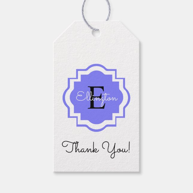 CHIC GIFT MÄRKRE_"Tack!" MONOGRAM-MÄRKRE Presentetikett (Framsidan)