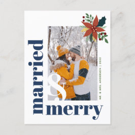 Chic Gift och Merry Photo jul Poinsettia Vykort
