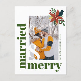 Chic Gift och Merry Photo jul Poinsettia Vykort