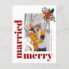 Chic Gift och Merry Photo jul Poinsettia Vykort