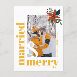 Chic Gift och Merry Photo jul Poinsettia Vykort