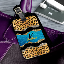 Chic gigantisk turkos glitter monogram