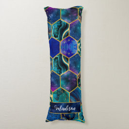 Chic gigfaux Glitter Turquise blue geometric Kroppskudde