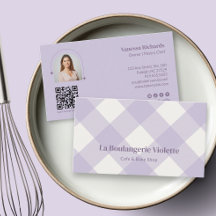 Chic Gingham Lila Bageri QR Foto 