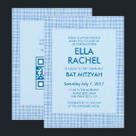 Chic Gingham Modern Custom QR CODE Bat Bar Mitzvah Inbjudningar<br><div class="desc">Perfect card to announce a bat mitzvah, bar mitzvah or other Jewish celebration! Hand made gingham pattern for you! FULLY CUSTOMIZABLE! Click on “Personalize” above to edit the text and add your link to the qr code. Click "edit using design tool" to adjust the fonts, colors and placements and to...</div>