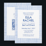 Chic Gingham Modern Custom QR CODE Bat Bar Mitzvah Inbjudningar<br><div class="desc">Perfect card to announce a bat mitzvah, bar mitzvah or other Jewish celebration! Hand made gingham pattern for you! FULLY CUSTOMIZABLE! Click on “Personalize” above to edit the text and add your link to the qr code. Click "edit using design tool" to adjust the fonts, colors and placements and to...</div>