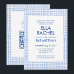 Chic Gingham Modern Custom QR CODE Bat Bar Mitzvah Inbjudningar<br><div class="desc">Perfect card to announce a bat mitzvah, bar mitzvah or other Jewish celebration! Hand made gingham pattern for you! FULLY CUSTOMIZABLE! Click on “Personalize” above to edit the text and add your link to the qr code. Click "edit using design tool" to adjust the fonts, colors and placements and to...</div>