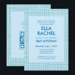Chic Gingham Modern Custom QR CODE Bat Bar Mitzvah Inbjudningar<br><div class="desc">Perfect card to announce a bat mitzvah, bar mitzvah or other Jewish celebration! Hand made gingham pattern for you! FULLY CUSTOMIZABLE! Click on “Personalize” above to edit the text and add your link to the qr code. Click "edit using design tool" to adjust the fonts, colors and placements and to...</div>