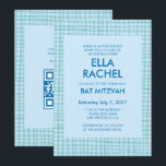 Chic Gingham Modern Custom QR CODE Bat Bar Mitzvah Inbjudningar<br><div class="desc">Perfect card to announce a bat mitzvah, bar mitzvah or other Jewish celebration! Hand made gingham pattern for you! FULLY CUSTOMIZABLE! Click on “Personalize” above to edit the text and add your link to the qr code. Click "edit using design tool" to adjust the fonts, colors and placements and to...</div>
