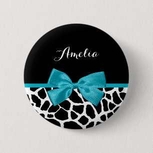 Chic Giraffe skriver ut Aqua Blue-menyfliksområdet Knapp