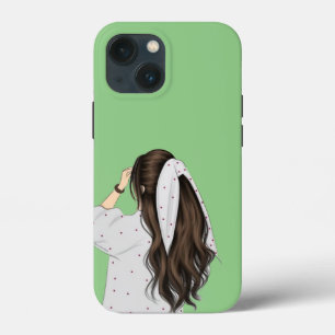 Chic Girl Art with Soft Grönt Background Fodral-Ma