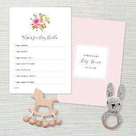 Chic Girl Baby Shower Önskemål för Baby Inbjudningar