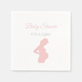 Chic Girl Baby Shower Pregnant Woman Baby Bump Pappersservett