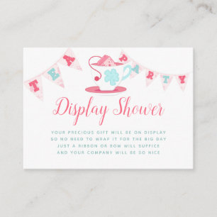 Chic Girl Baby Shower Tea Party Visning Shower Tilläggskort