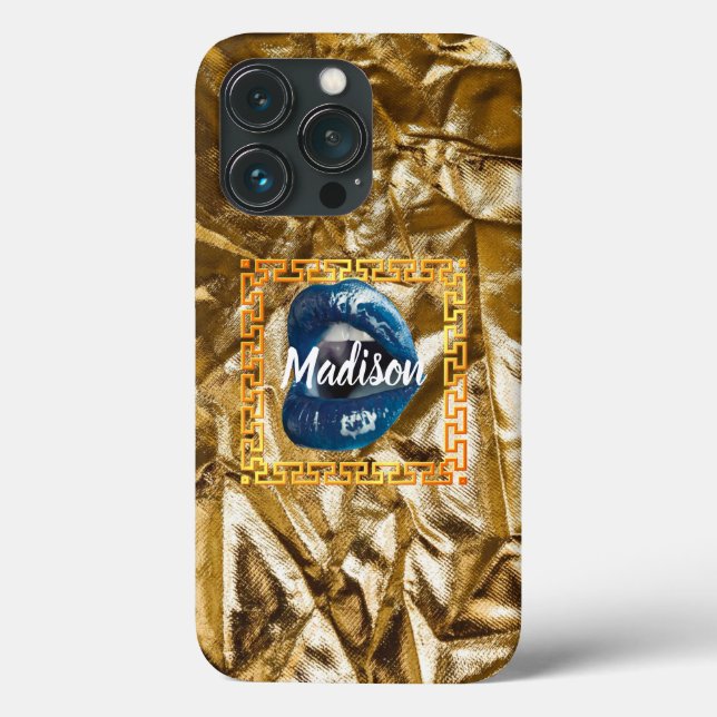 Chic Girl Blue Guld Läppar Beauty Personlig (Baksida)