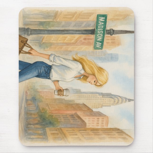 Chic Girl på Madison Ave i NYC Musmatta (Framsidan)