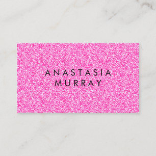 Chic, Girly & Glam Black Shock rosa Glitter Sparkl Visitkort