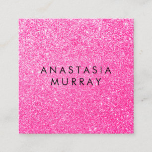 Chic, Girly & Glam Black Shock rosa-miniatyrdiagra Fyrkantigt Visitkort