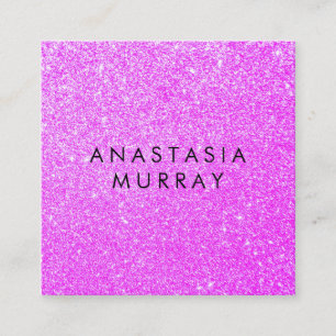 Chic, Girly & Glam Lilac Lila Glitter Sparkles Fyrkantigt Visitkort