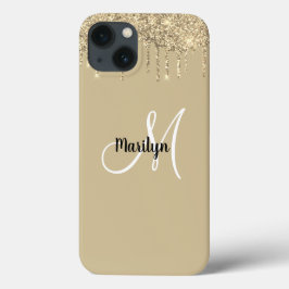 Chic Girly Guld Glitter driver Monogram Namn Desig