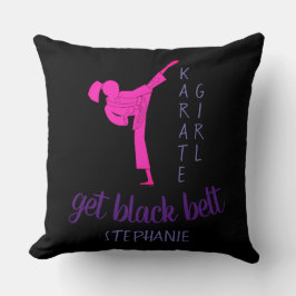 Chic Girly Modern Black Rosa Martial Arts Karate Kudde