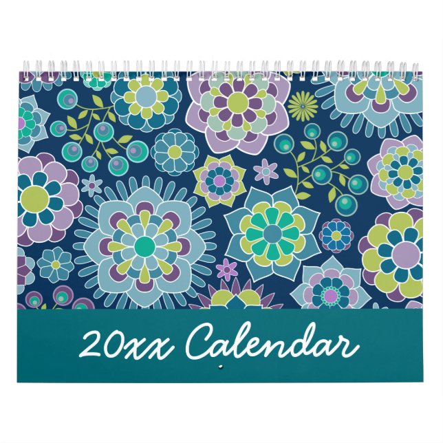 Chic Girly Mönster - Du kan ändra datum Kalender (Omslag)