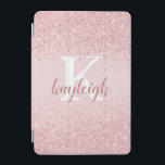 Chic Girly Ro Guld Glitter Gnistra Namn Monogram iPad Mini Skydd<br><div class="desc">Modern, giftig, chic ro guld ombre glam design med monogram och handskrivet skript namn med extra gnistra på namn. ÄNDRINGAR: Du kan ändra textteckensnittet stil, storlek, färg eller placering eller välja en annan färg för anpassningsbar för ett unikt utseende genom att klicka på ANGE YTTERLIGARE. Kontakta designern via Zazzle-Chatta eller...</div>