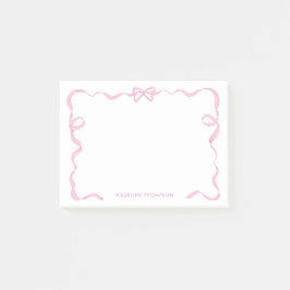 Chic Girly  Rosa Bow Ribbon Ram Post-it Block
