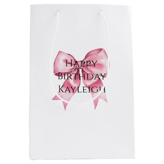Chic Girly Rosa Bows Birthday (Framsidan)