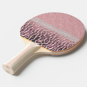 Chic Girly Rosa Leopard animal print Glitter Image Pingisracket