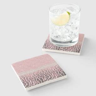 Chic Girly Rosa Leopard animal print Glitter Image Stenunderlägg