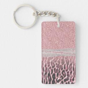 Chic Girly Rosa Leopard-djur Glitter Image