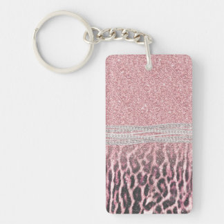 Chic Girly Rosa Leopard-djur Glitter Image
