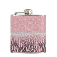 Chic Girly Rosa Leopard-djur Glitter Image