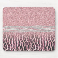 Chic Girly Rosa Leopard-djur Glitter Image