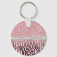 Chic Girly Rosa Leopard-djur Glitter Image