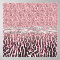 Chic Girly Rosa Leopard-djur Glitter Image