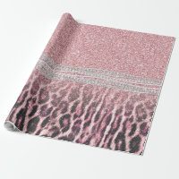 Chic Girly Rosa Leopard-djur Glitter Image