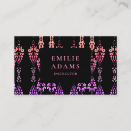Chic Girly Rosa och Lila Ornamental Visitkort