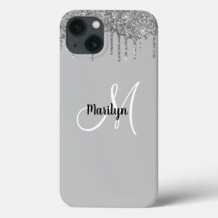 Chic Girly Silver Glitter driver Monogram Namn