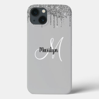 Chic Girly Silver Glitter driver Monogram Namn