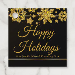 Chic Glad helg Black Guld Snowflake Anpassningsbar Gåvor Etiketter