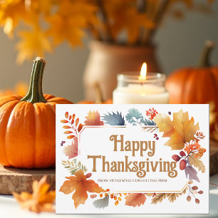 Chic Glad Thanksgiving Anpassat Företag Julkort