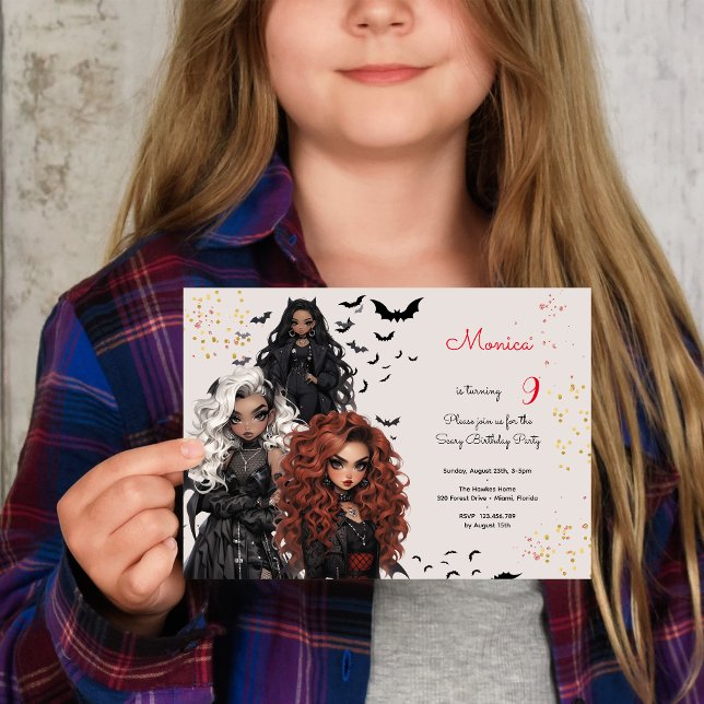 Chic Glam gothys flick kalas Inbjudningar (Skapare uppladdad)